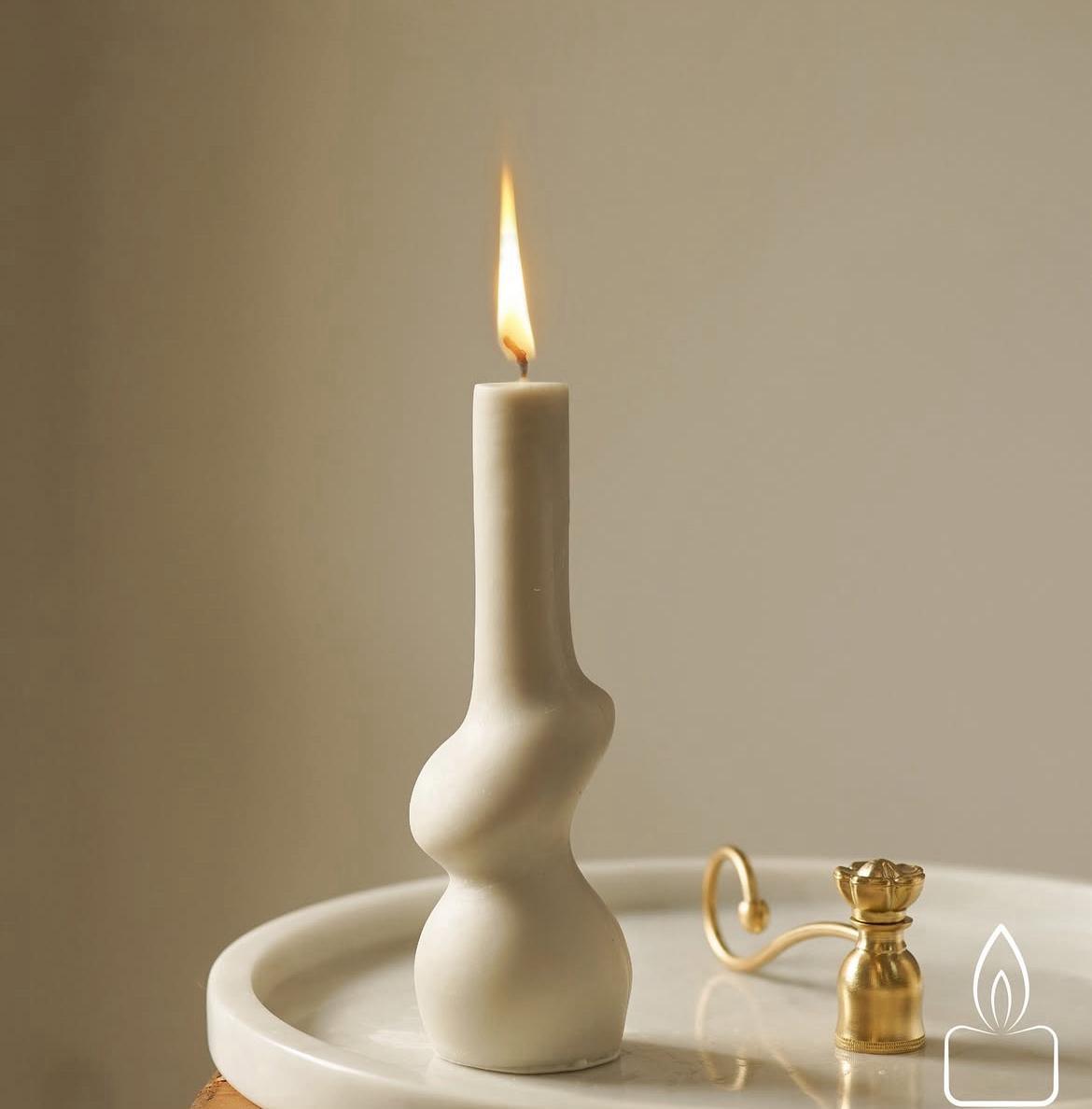 Dekoratif Mum Eğlim model Tekli ürün Kırık Beyaz Renk