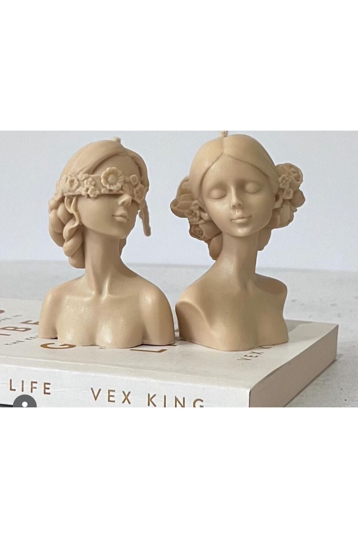 Dekoratif Kadın Mum Luks Mum Kahve Renk Tekli Mum