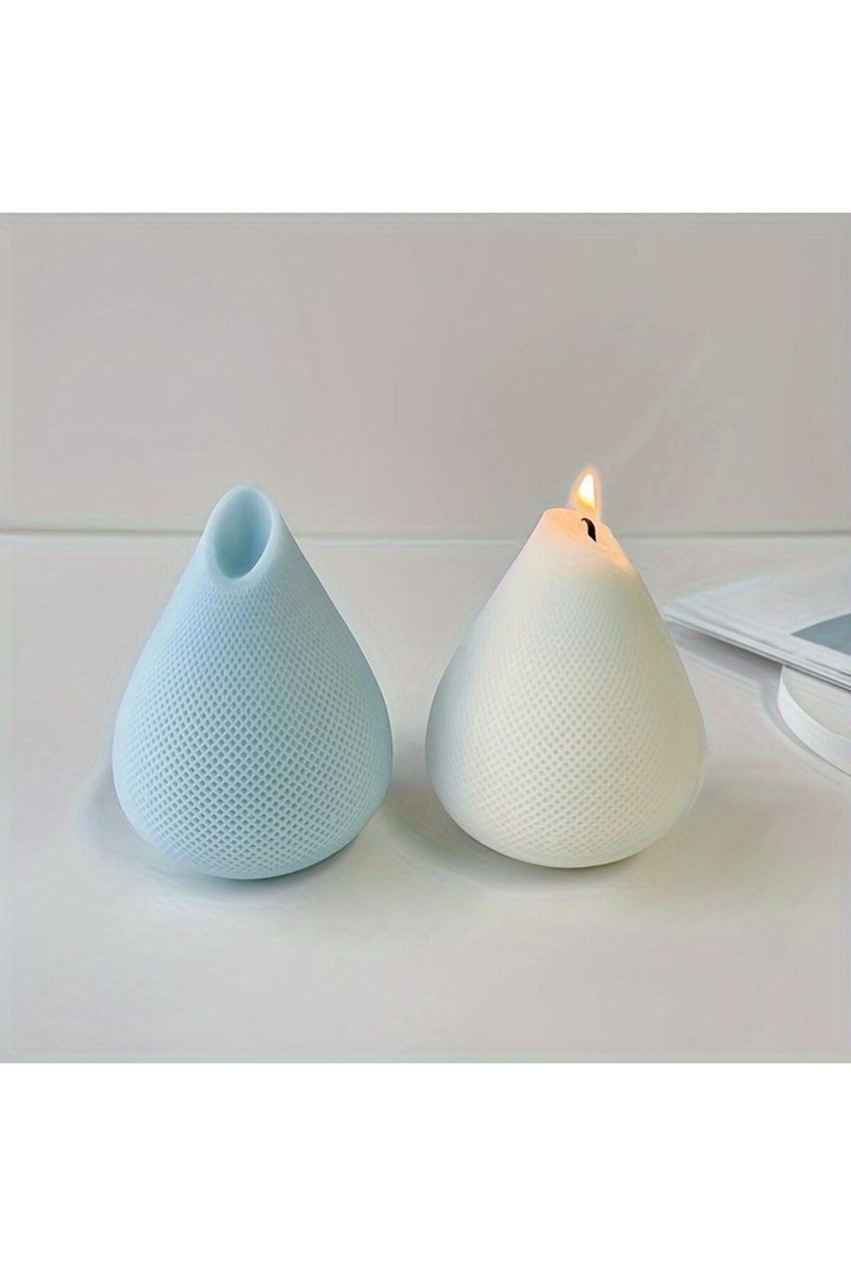 Dekoratif Luks Mum Arı Yuvası Beyaz Renk