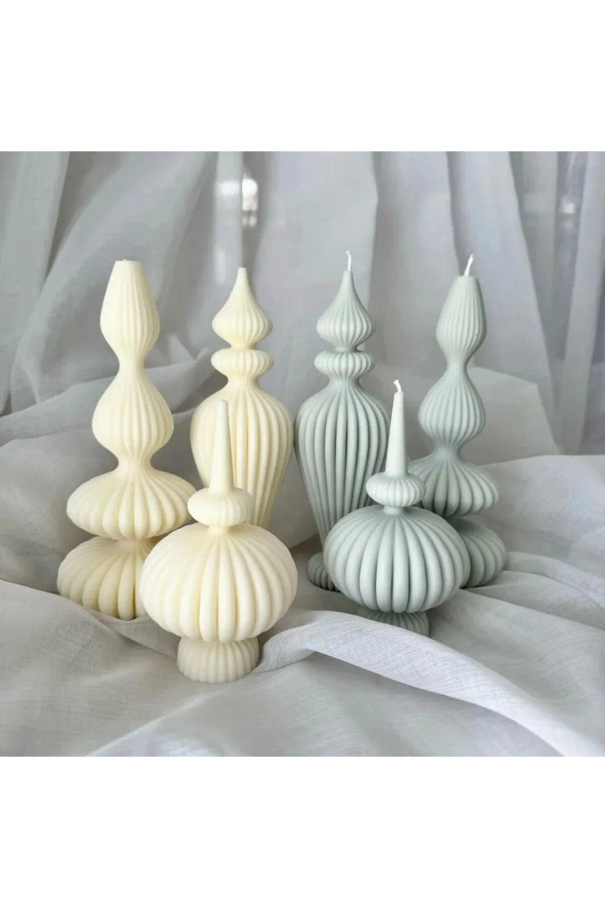 Buyuk Vazo Marako Model Kahve Renk Dekoratif Mum Candle