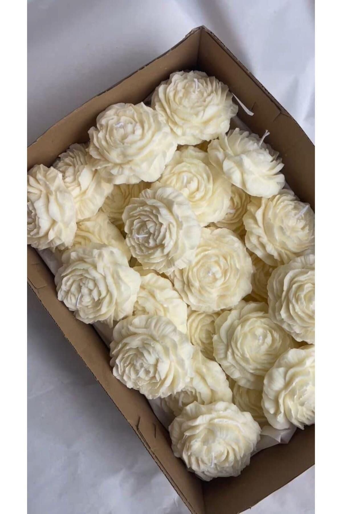 Dekoratif Şakayık Çiçeği 3 Lü Tekli Çiçek Mum