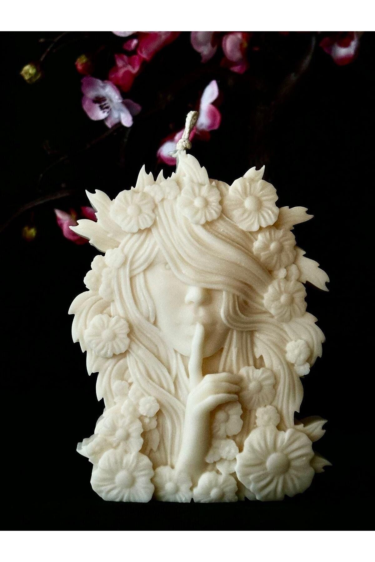 Silvana Mum Kahve Renk Dekoratif Mum Tekli Mum