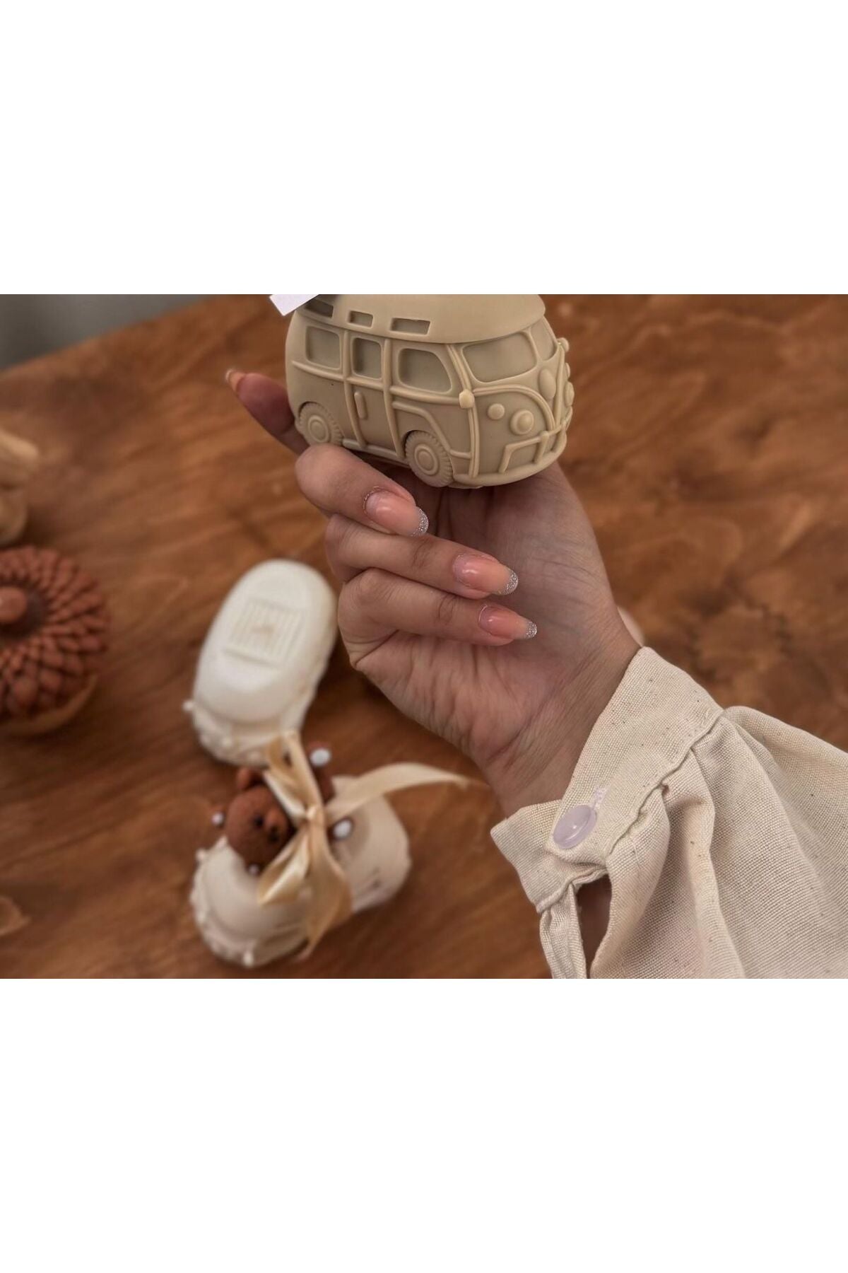 Yılbaşı arabası yeni yıl minik araba chirismas + Küçük ayıKahve Renk Renk Dekoratif