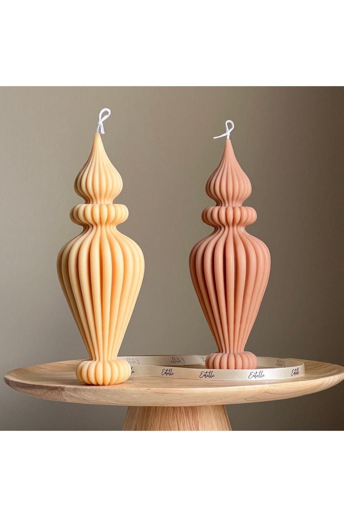 Buyuk Vazo Marako model Kahve Renk Dekoratif Mum Candle