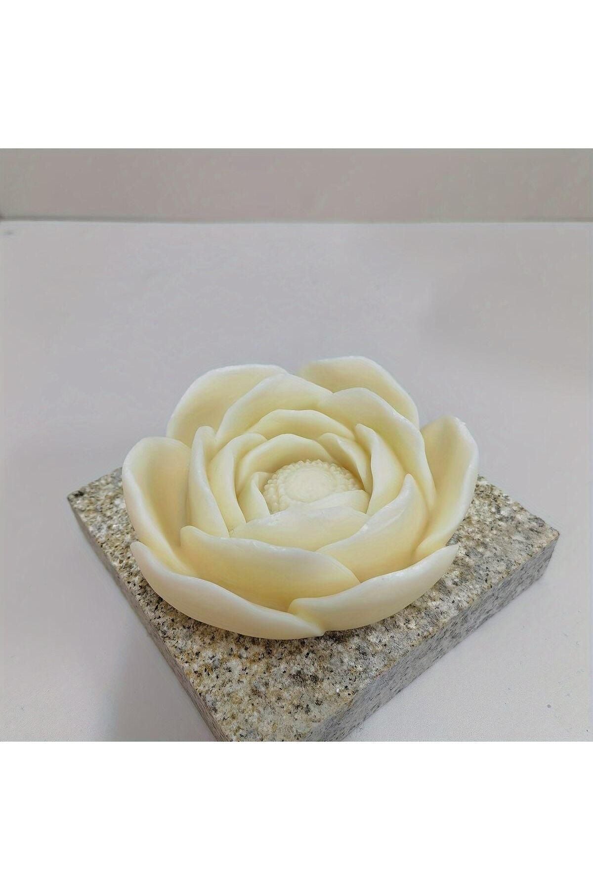 Çiçek 3 Lü Beyaz Renk Mum candle