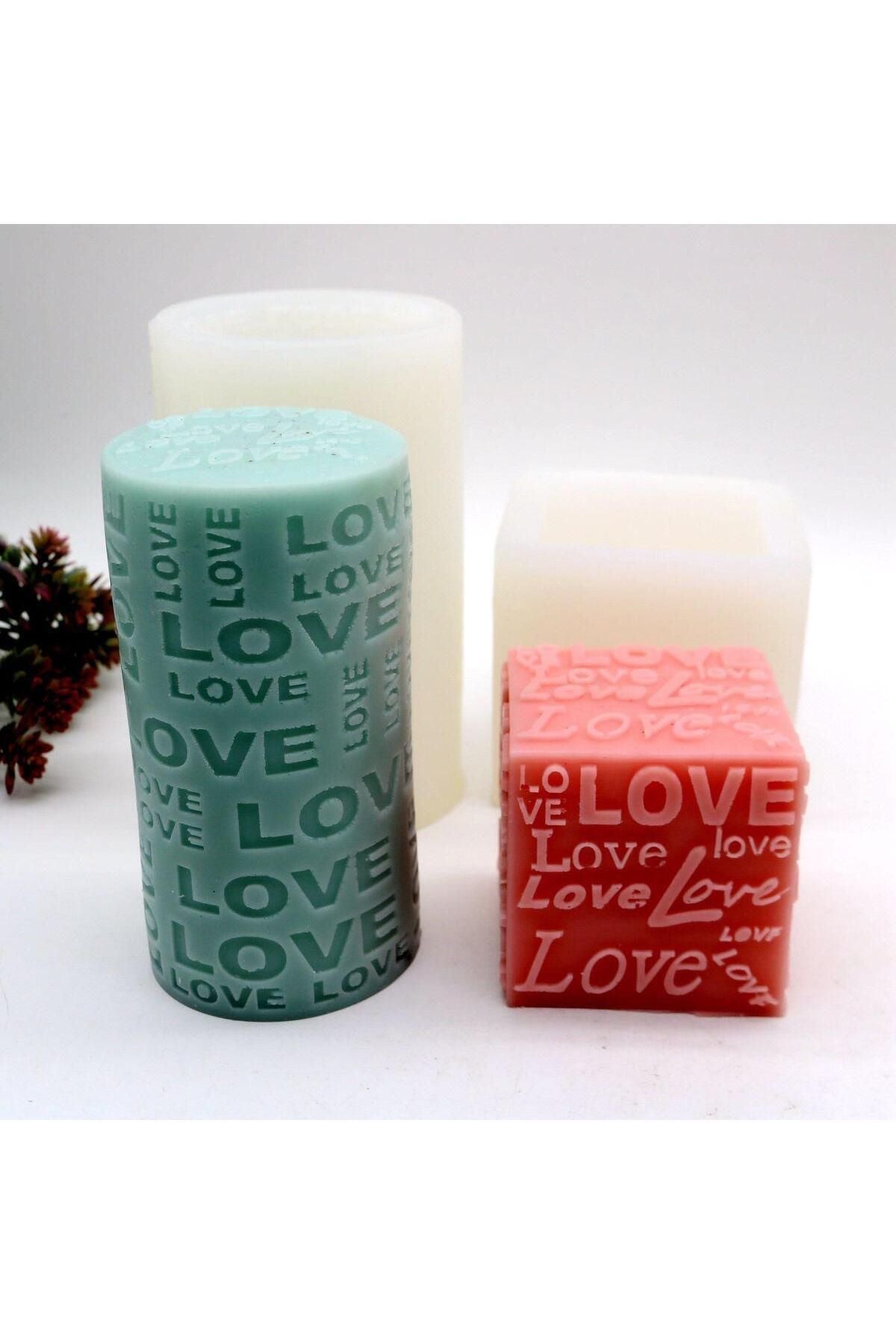 I Love You Kare model Pembe Renk tekli Mum