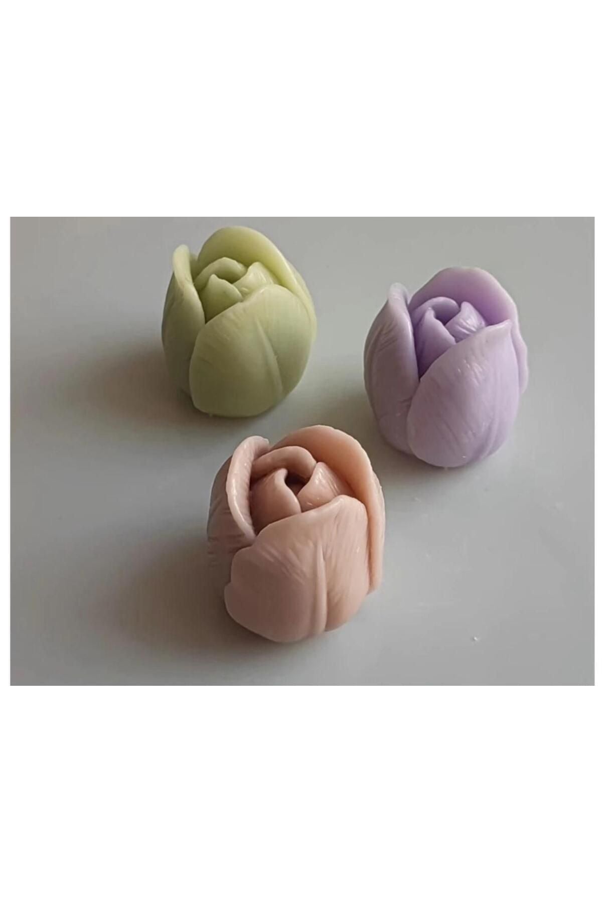 Gonca Gül 5'li Kahve Renk Gonca Dekoratif Mum