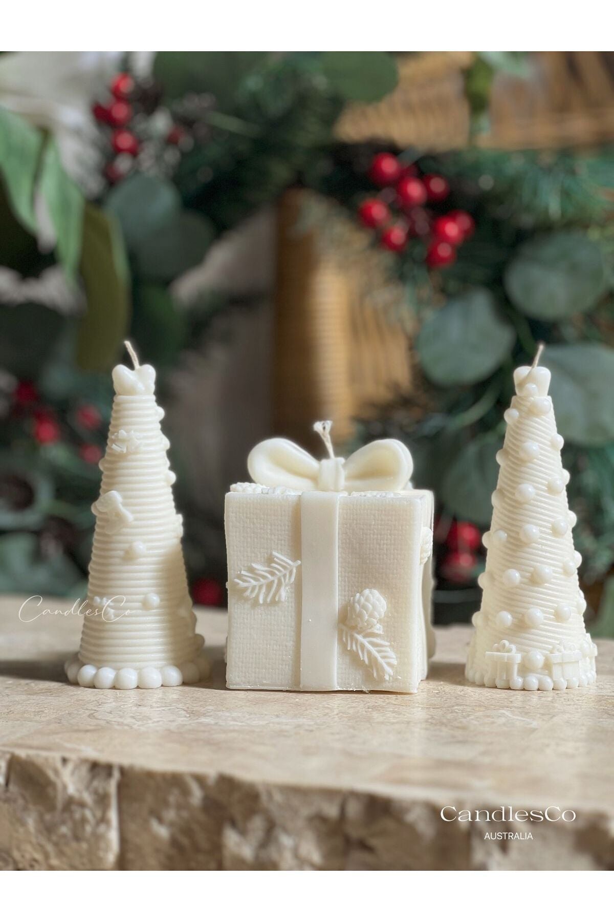 yeni yıl hediyelik hediye kutusu mum modeli tekli Mum