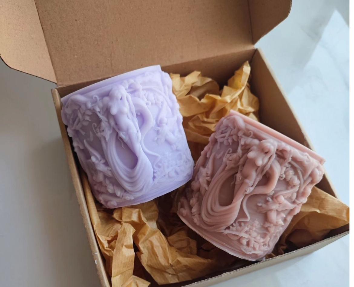 Dekoratif mum Luks Mum Çakra Mum Melek Mum Kahve Renk