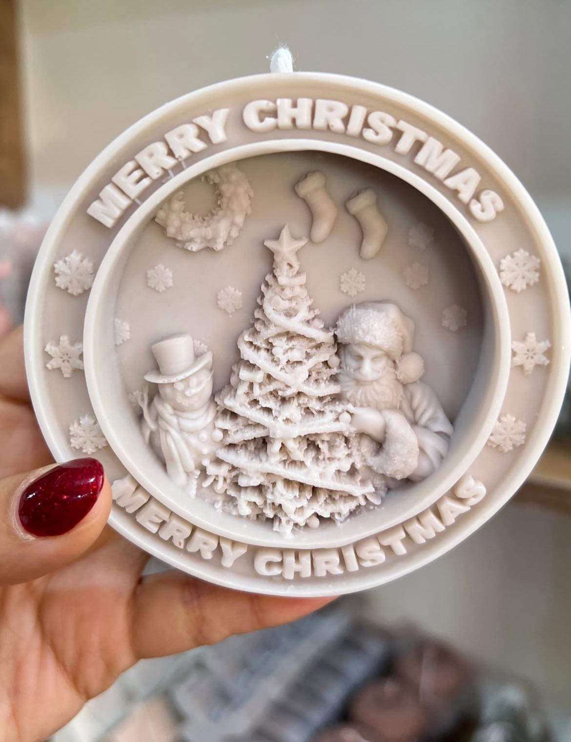 Yılbaşı Chirismas Yeniyıl Coin Model Beyaz Renk Dekoraitf Mum