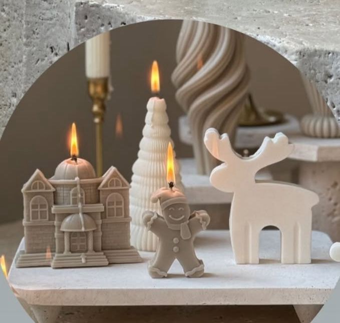 YeniYıl Geyik +Küçük adam +Ev +Ağaç Topalm 4 Parça