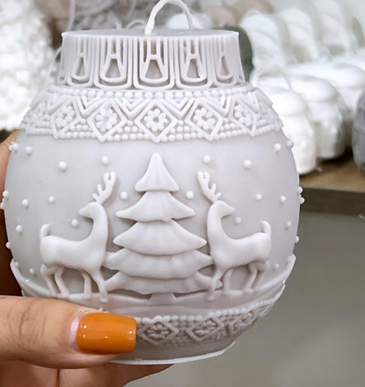 Yeni Yıl Krismas Chirismas Noel Baba Kartanesi Coin Mum Açık GriTekli Mum