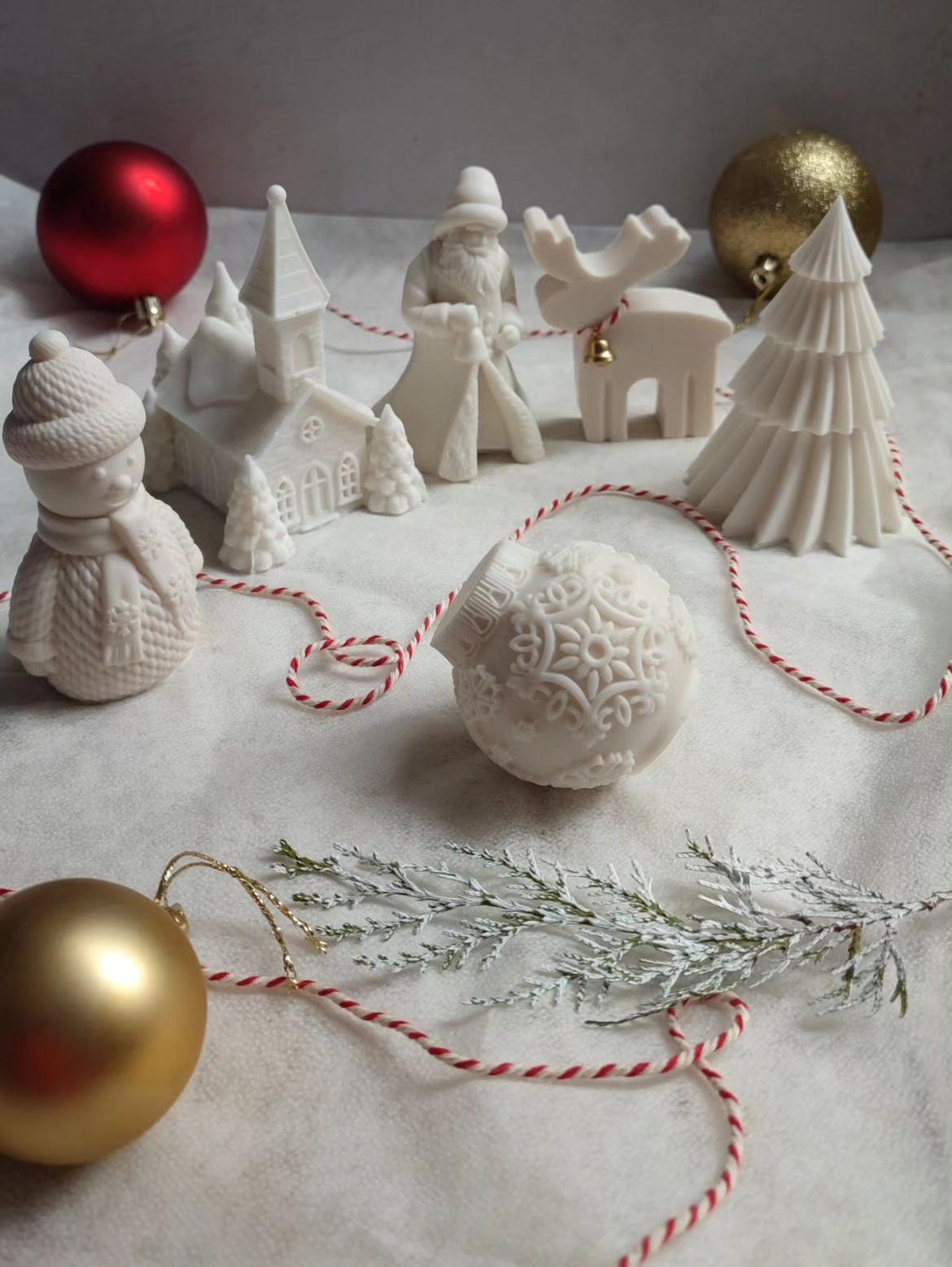 Yılbaşı Yeni Yıl Başı Ev Beyaz Renk Dekoratif L Mum