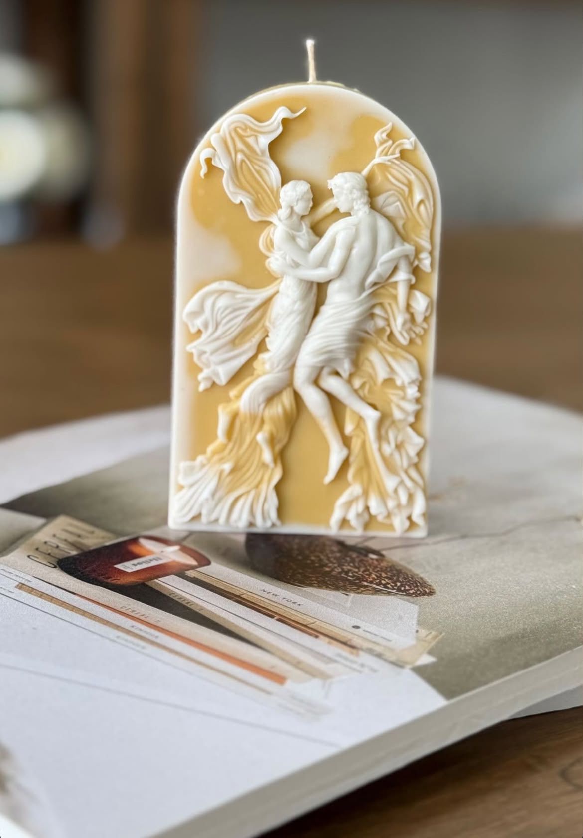 Romeo & Juliet Model Adem Havva Model Beyaz-Krem Renk Dekoratif Mum Candle