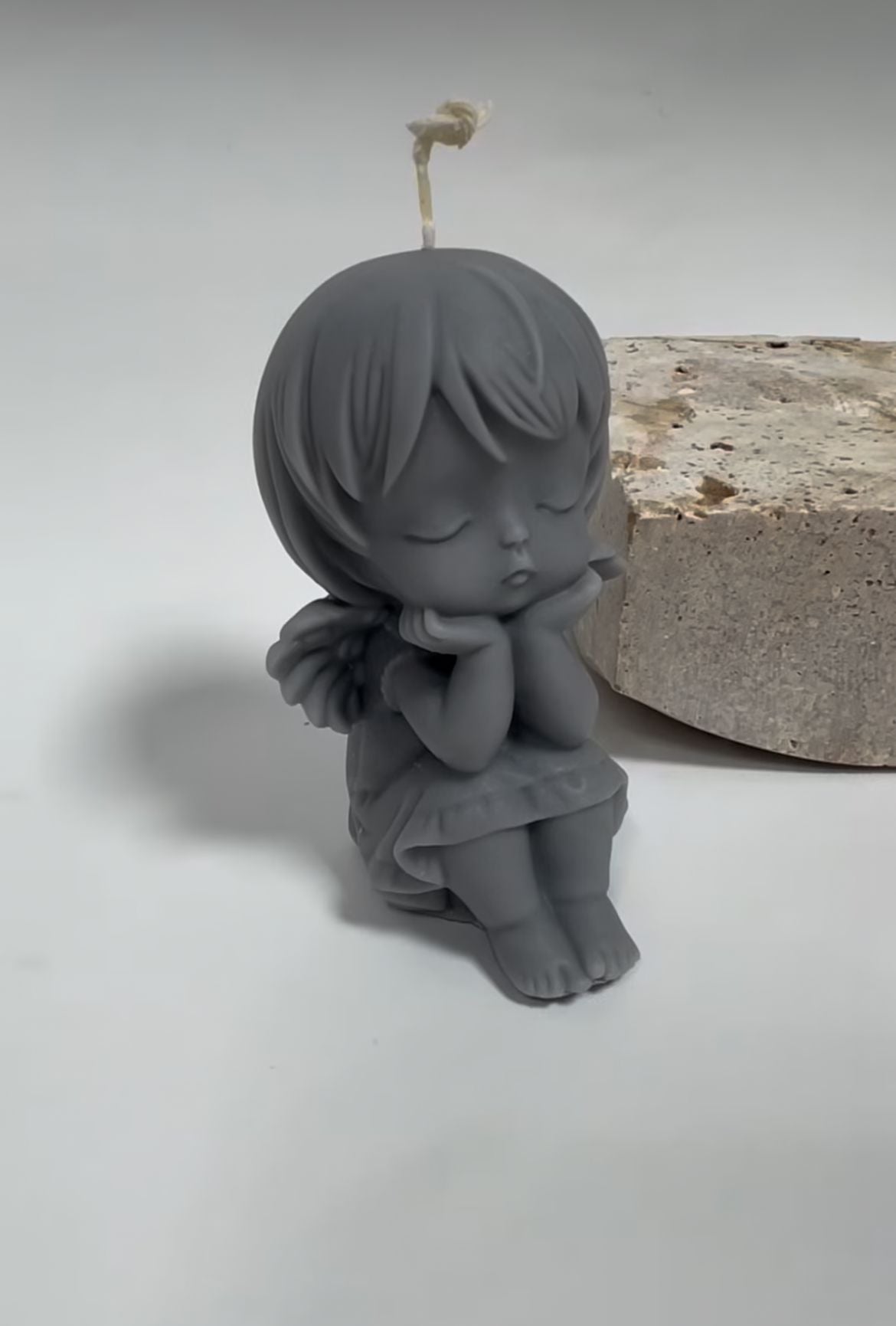 Minik kız peri kızı Model Koyu Açık Kahve Renk Dekoratif Mum