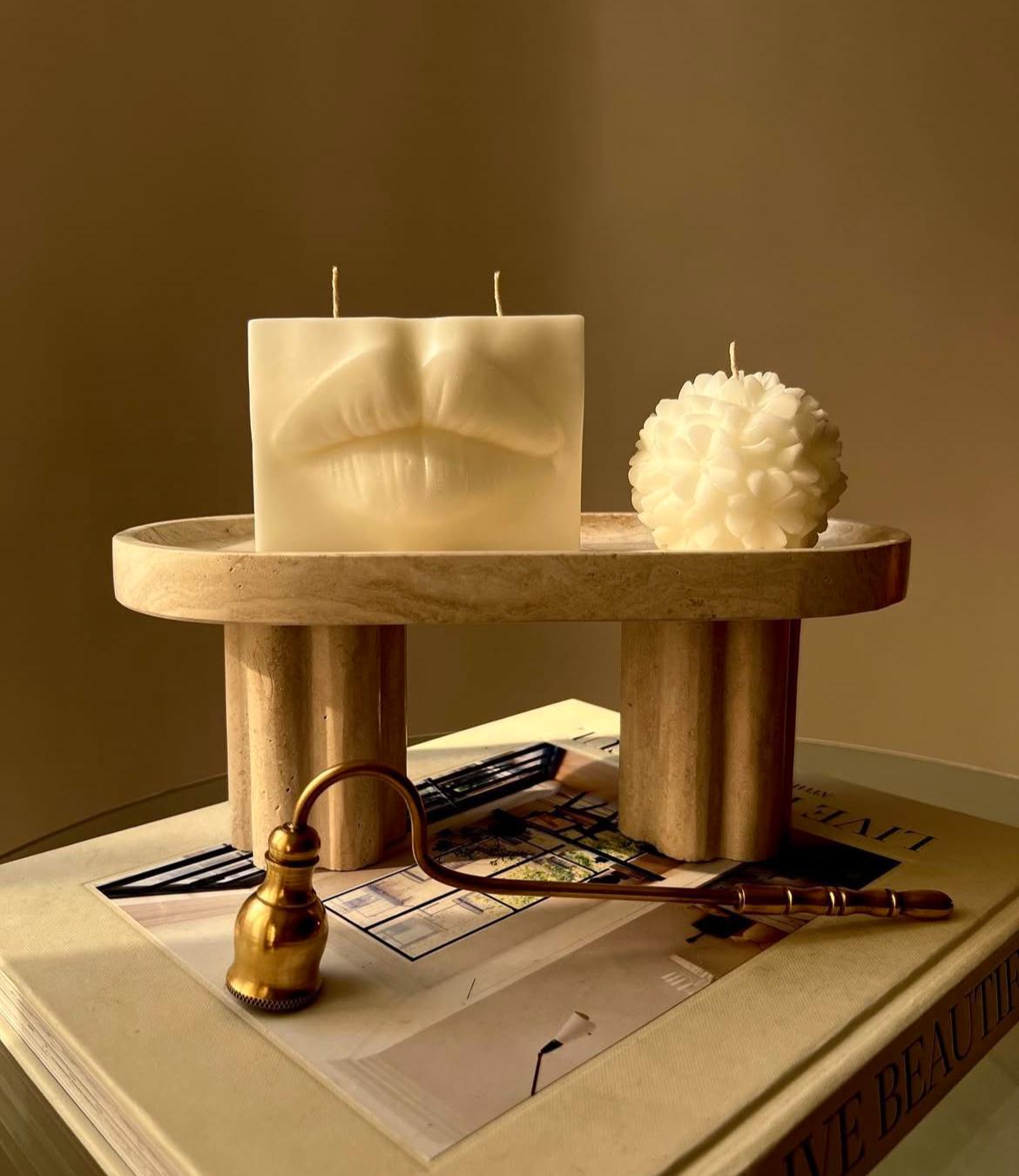 Dudak 1 adet +Gül 1 Adet Mum Dekoaratif Mum