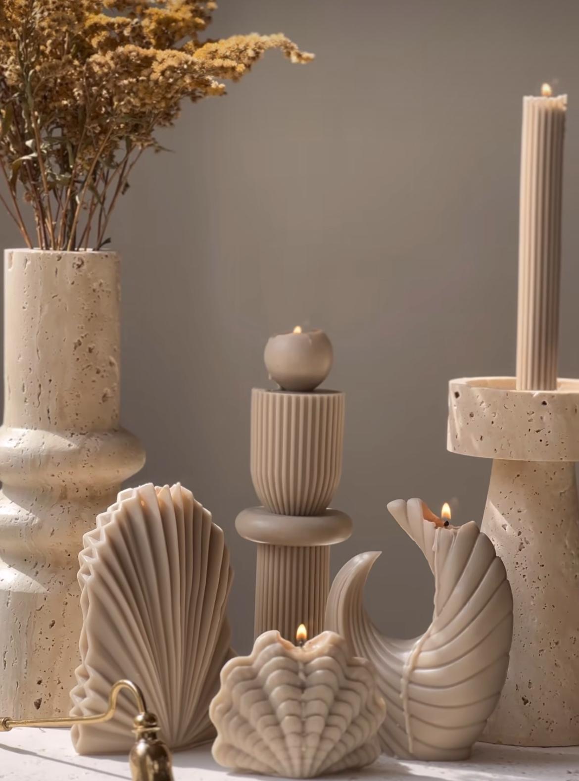 Palm 1 Adet +Top model 1 Adet +Deniz Kabuğu 1 Adet +Ay model 1 Adet +Şamdanlık mum 1 Adet toplam 5 Parça