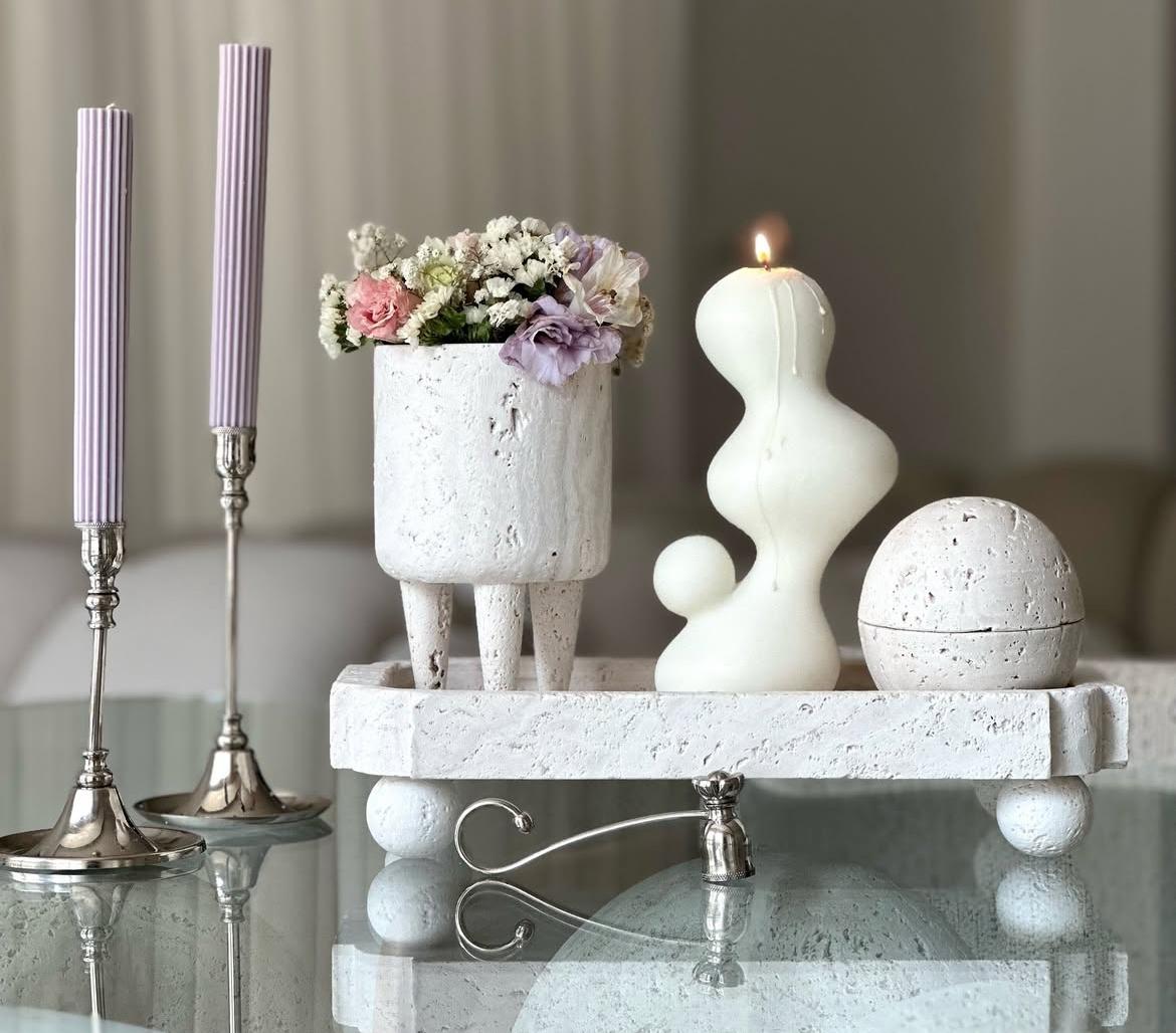 Eğlim Mum 1 Adet +Şamdanlık 2 Adet toplam 3 parça