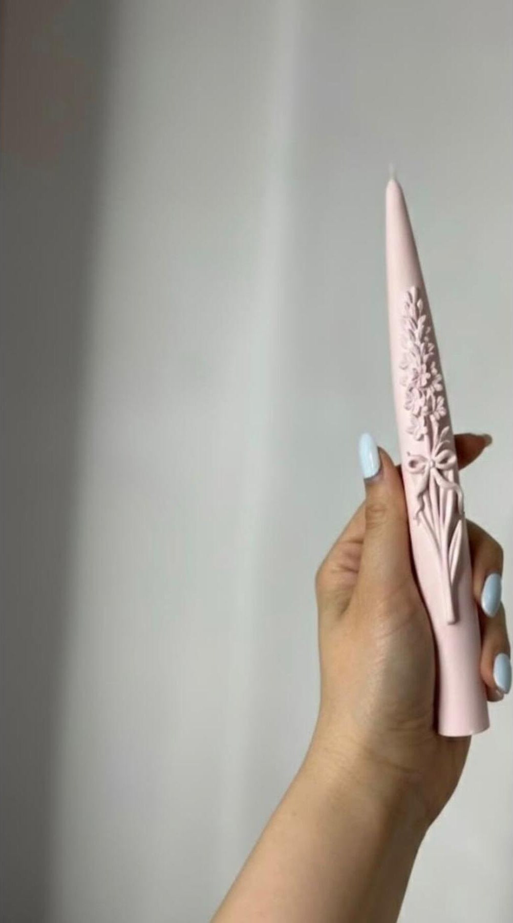 Dekoratif Çiçek Şamdan Mumu 2'li Pembe