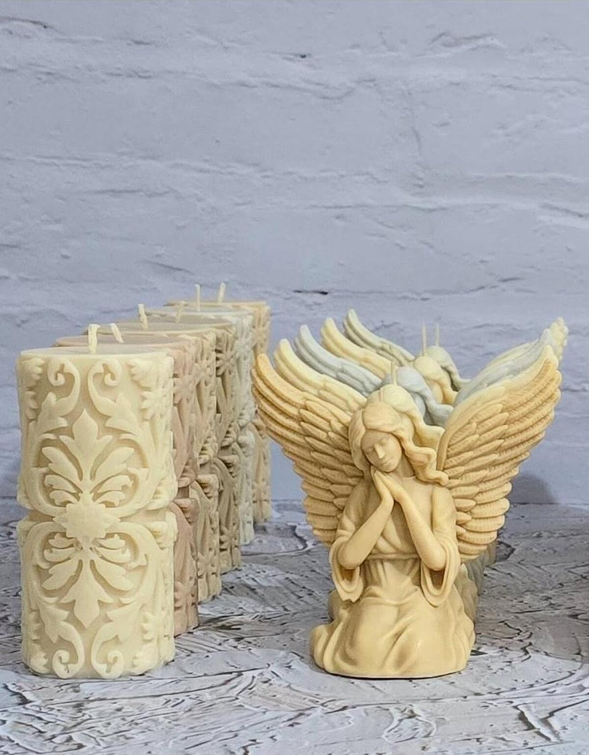 Dekoratif Melek Mum 11x14 cm Kahverengi