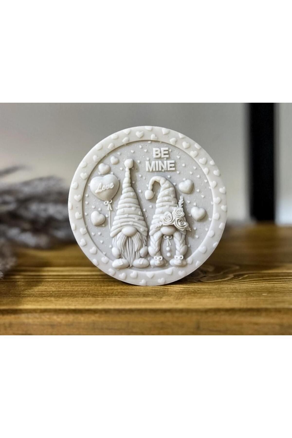 Dekoratif Mum Sevgililer Aşk Açık Gri 10x10x cm – görsel 2