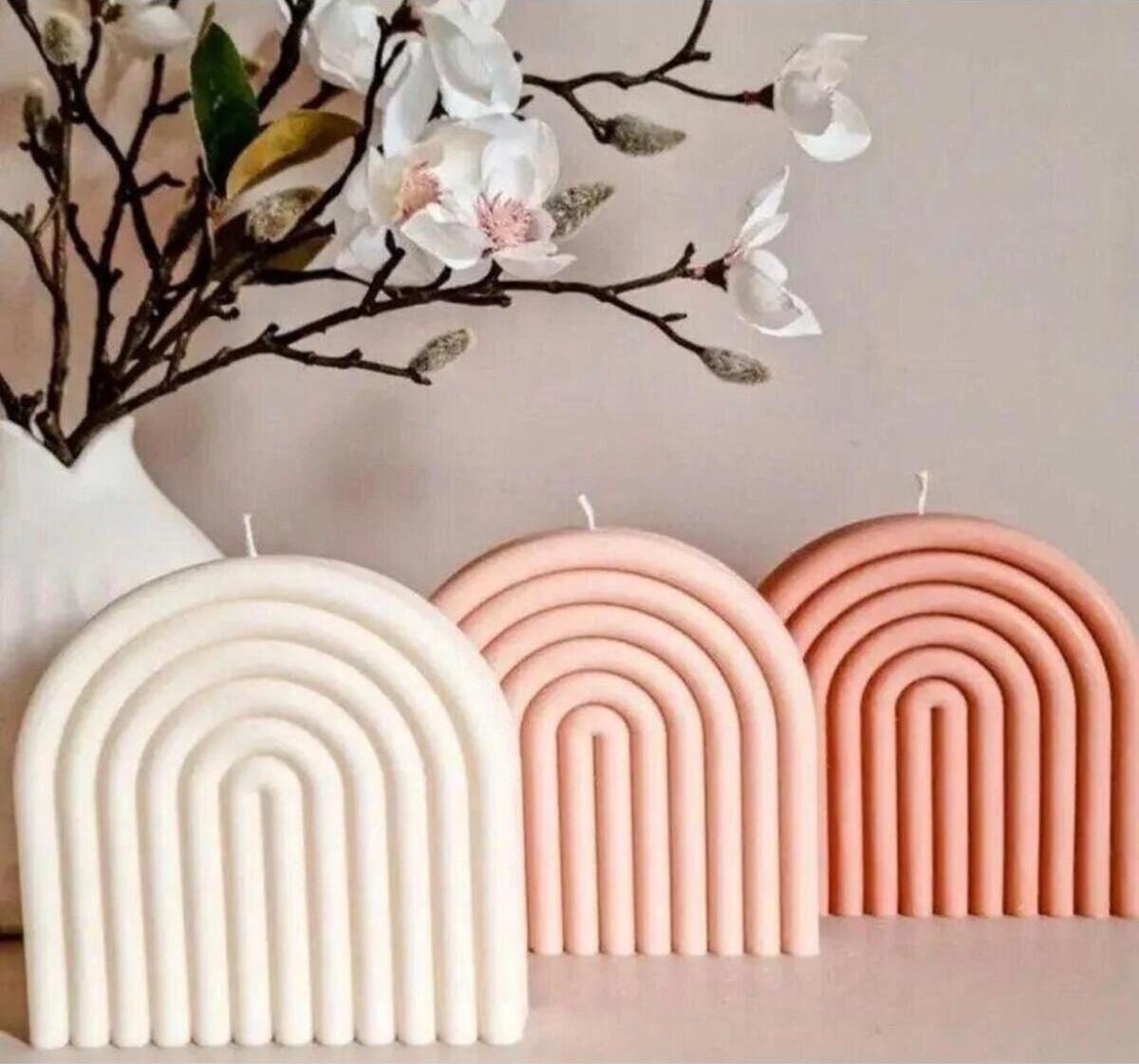 Dekoratif Mum Tekli 11x9 cm Pembe