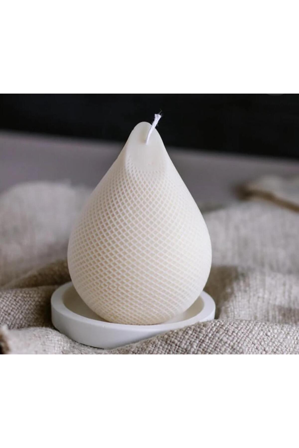 Dekoratif Mum Tekli 13x9 cm Kırık Beyaz – görsel 3