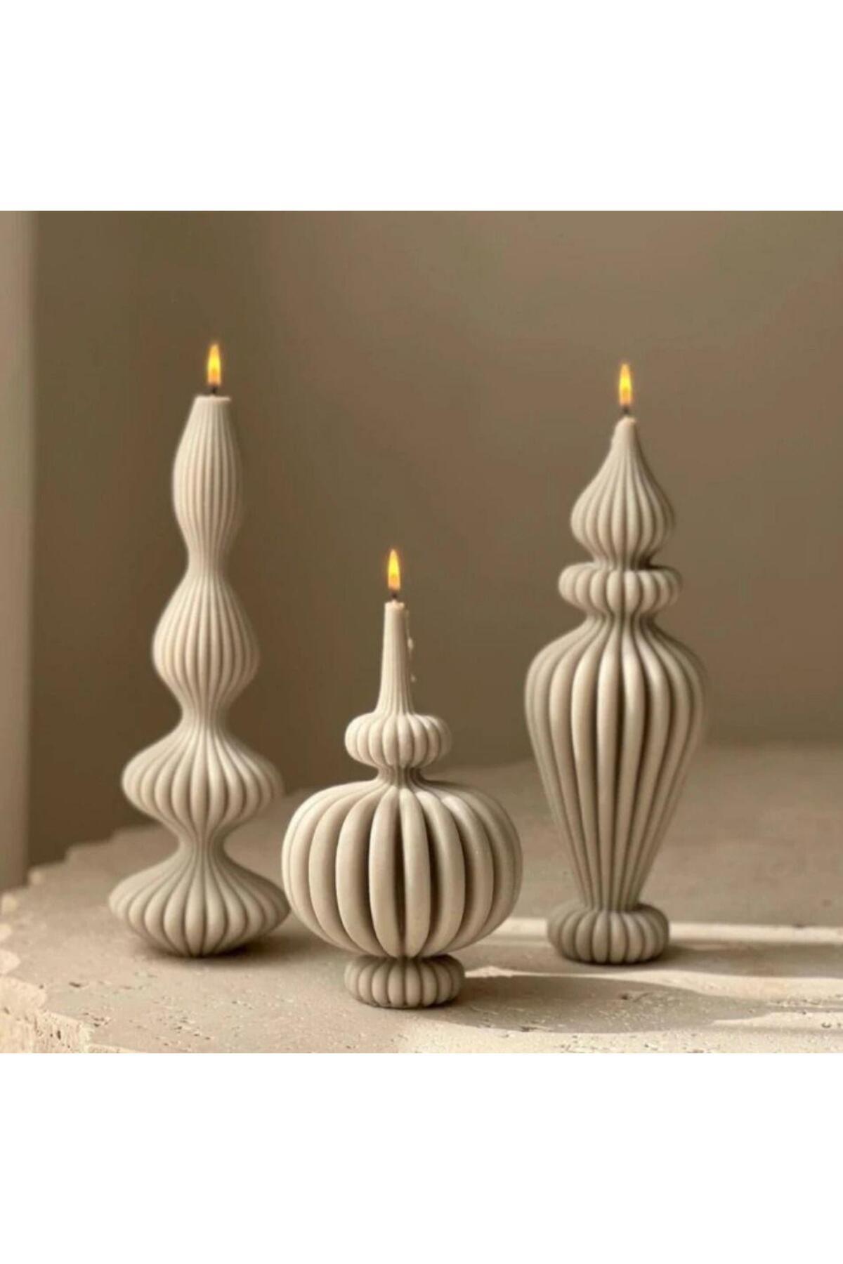 Dekoratif Mum Yuvarlak Marakeş Sütlü Kahve 18x11 cm – görsel 6