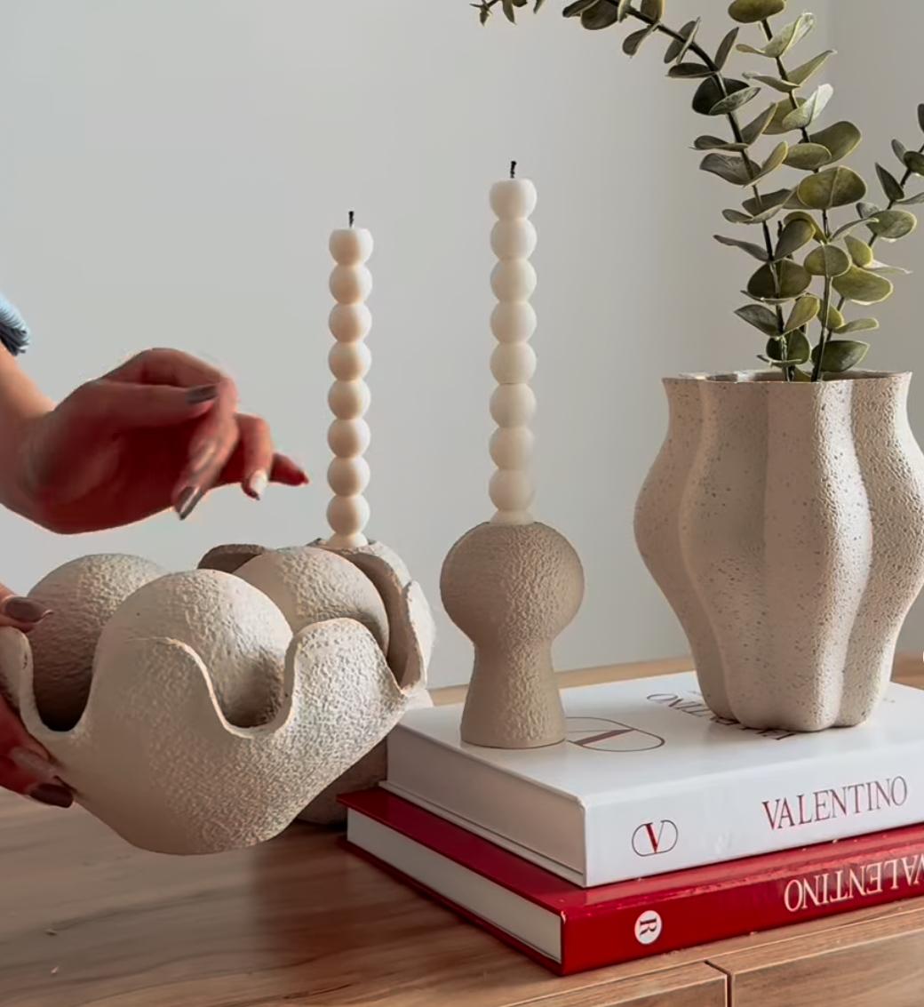 Dekoratif mum Şamdanlık Mum top model 2 kili