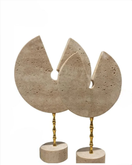 Doğal taş modern geometrik obje , 2 parça Boyutlar; 25*20cm