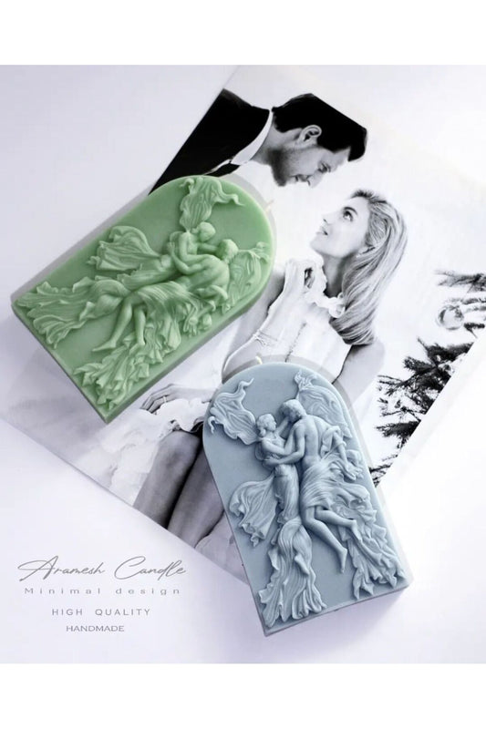 Romeo &juliet model Adem Havva Model Mavi Renk Dekoratif Mum Candle %100 Soya Wax Kokulu