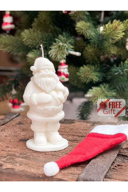 Babanoel Noel Baba Yıl başı Yeni Yıl Desenli Beyaz Renk %100 Soya Wax Kokulu