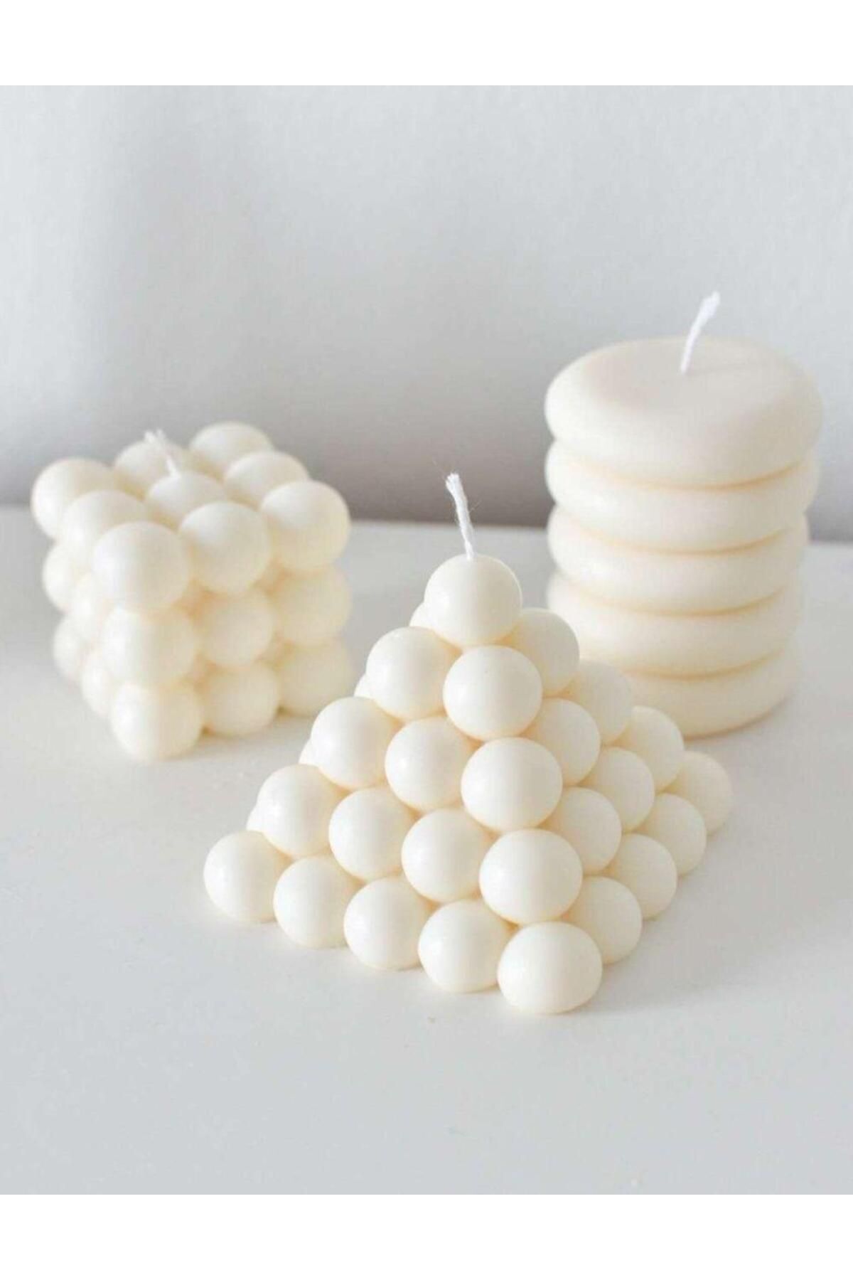 Toplu Üçgen modeli Beyaz Renk Dekoratif Mum Candle %100 Soya Wax Kokulu