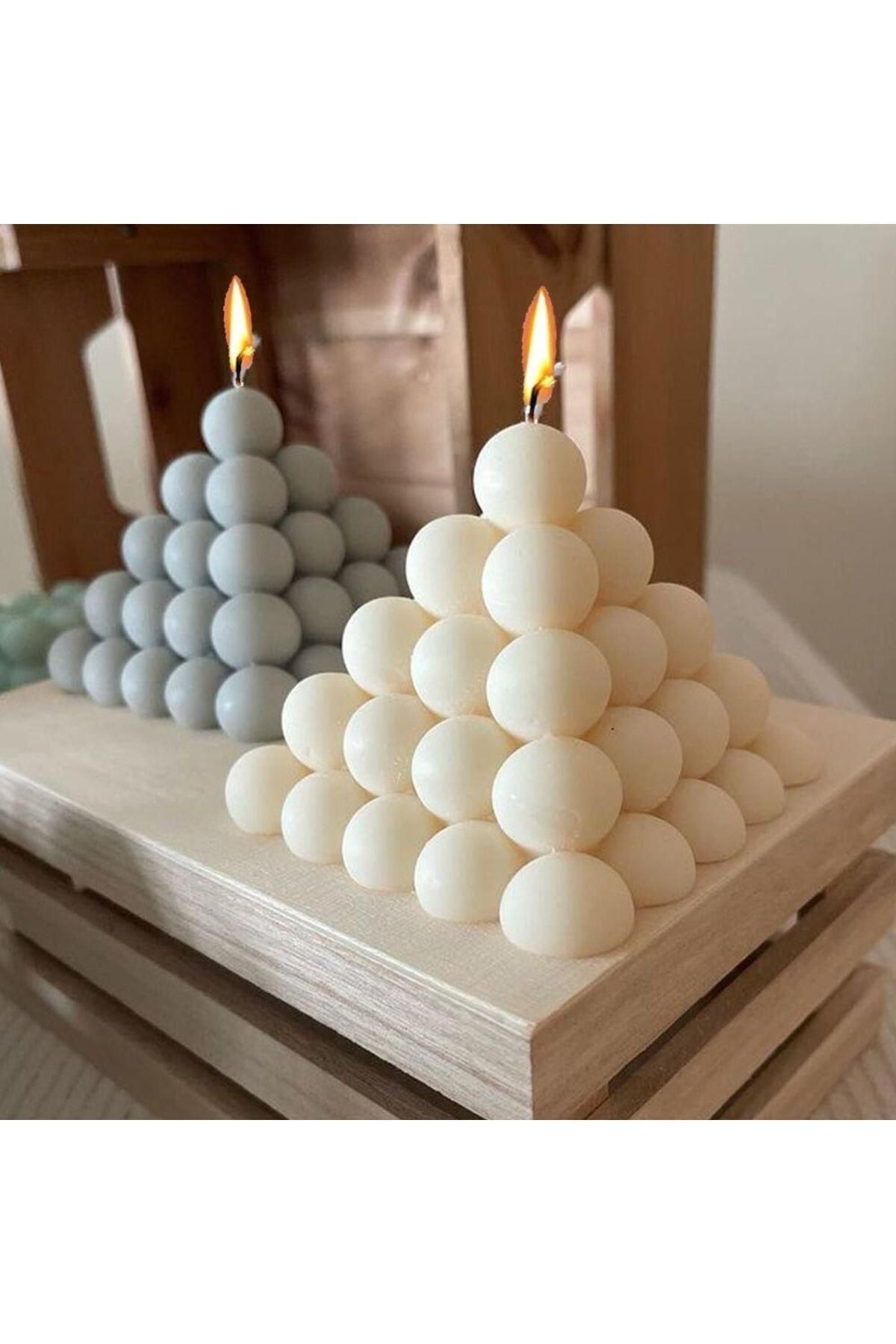 Toplu Üçgen modeli Beyaz Renk Dekoratif Mum Candle %100 Soya Wax Kokulu