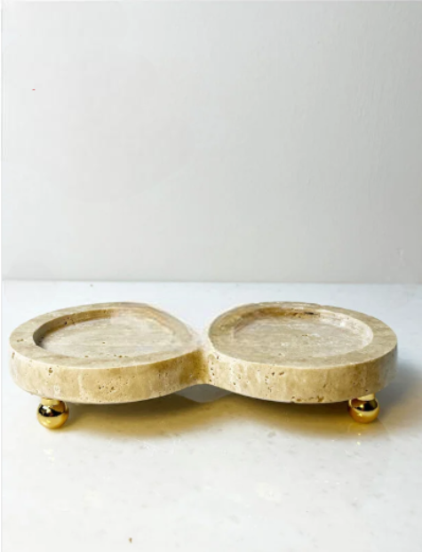 Traverten Yağdanlık, düzenleyici top ayaklık yuvarlak