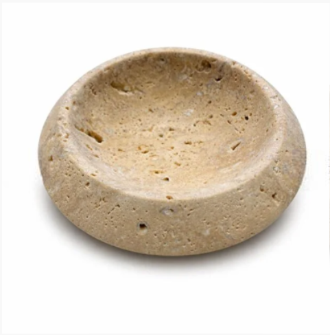 Traverten dekoratif kase - Bohem traverten taş kase