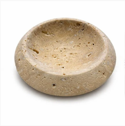 Traverten dekoratif kase - Bohem traverten taş kase