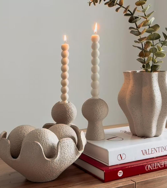 Dekoratif mum Şamdanlık Mum top model 2 kili