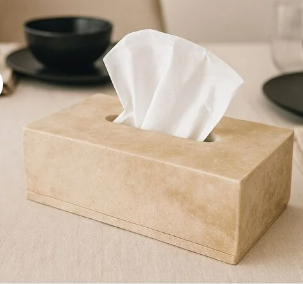 Doğal traverten peçetelik - Traverten mendil kutusu