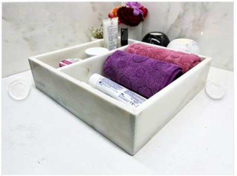 Doğal Mermer Düzenleyici & Organizer Bölmeli Kutu