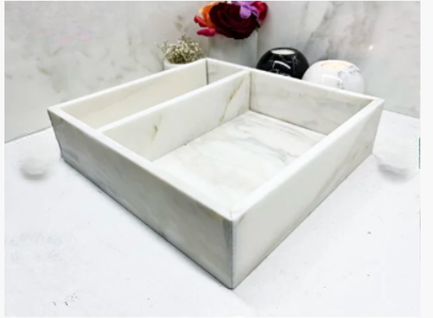 Doğal Mermer Düzenleyici & Organizer Bölmeli Kutu