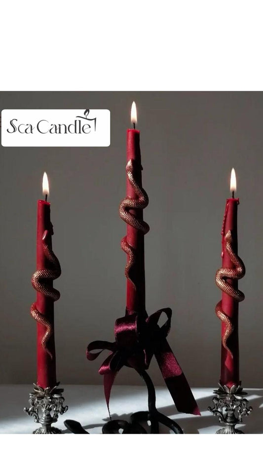 Dekoratif mum Yılan model Kırmızı Renk 2 Kili