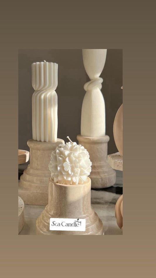 Dekoratif Mum Gül Çiçek Mum Kırık Beyaz Renk 2 Kili