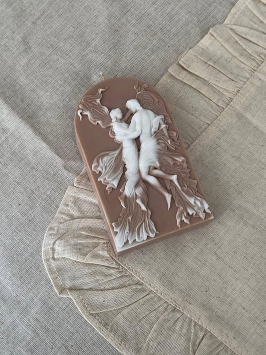 Romeo &juliet Model Adem Havva Model Özel Kahve  ve Beyaz Renk Dekoratif Mum