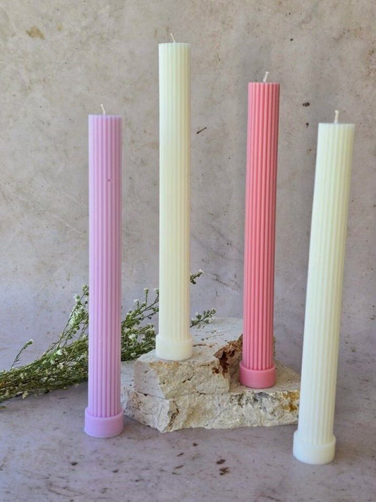 Dekoratif Mum Şamdanlık Mum Lila renk 2 Kili