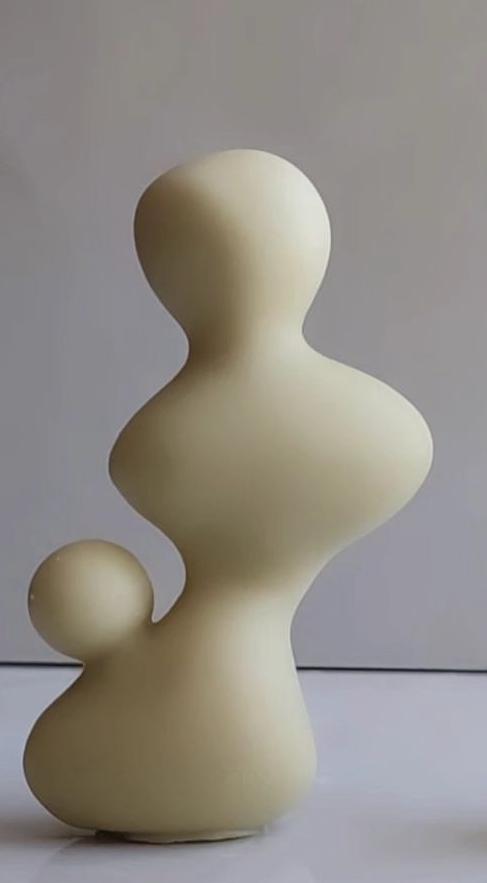 Dekoratif Mum Eğlim Mum Kırık Beyaz Renk