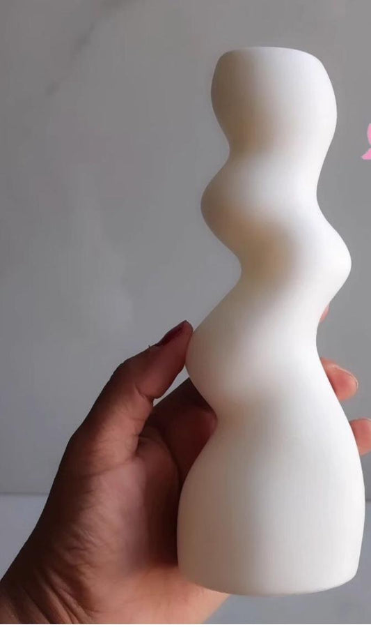 Dekoratif mum Eğlim modeli Kırık Beyaz