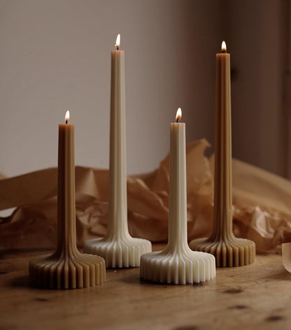 Dekoratif Lara model Set Kahve Renk Luks Mum Tekli Mum Tekli
