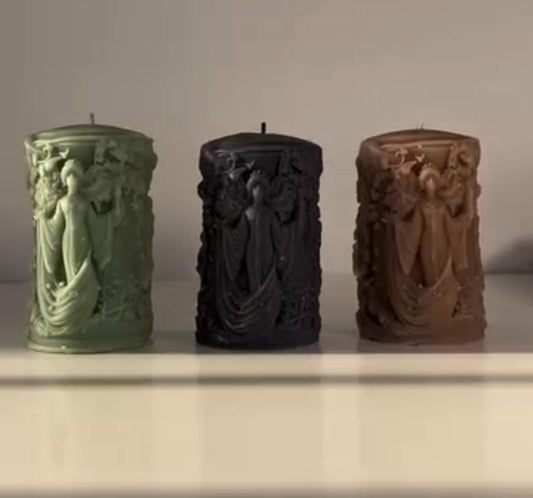 Dekoratif mum Luks Mum Çakra Mum Melek Mum Kahve Renk