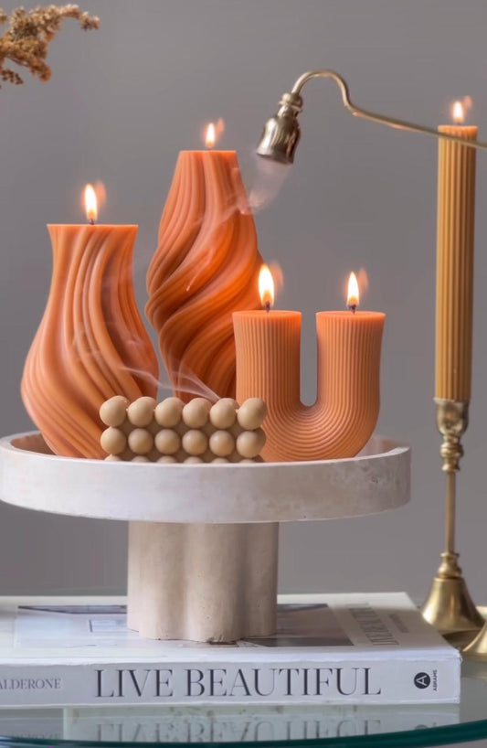 Dekoraitf Mum Vazo Mum +Top Model +Vazo Mum +U model +Şamdanlık Mum Topalm 5 Parça